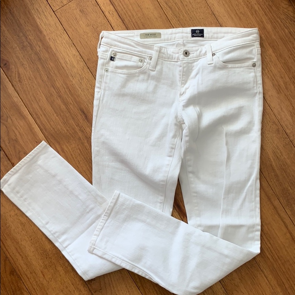 Adriano Goldschmied stilt cigarette white jeans